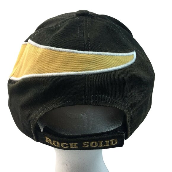 Chevy Baseball Cap Hat Factory Distressed Faux Metal Design Pattern Black Gold u - Picture 3 of 6